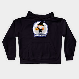 Cute Halloween Witch Cartoon Art Kids Hoodie